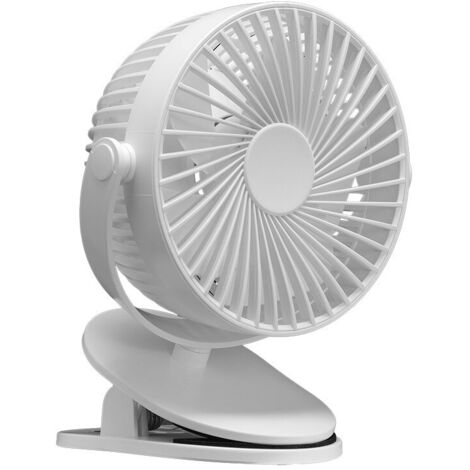 Ventilatore da tavolo Peñafiel con pinza  bianco 5w 3+1vel alimentazione ricaricabile usb 5steps motore dc 18x16x13cm wireless
