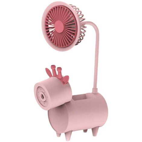 Ventilatore da tavolo portatile con illuminazione a forma di animale domestico, con ricarica USB, creativo, tascabile, piccolo