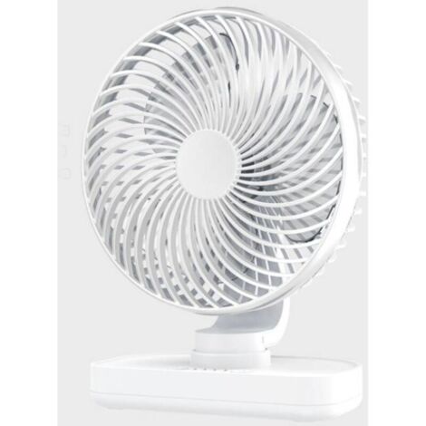 Ventilatore da tavolo USB silenzioso con batteria da 4000 mAh – 4 velocità, senza fili, inclinazione di 90° – Ventilatore compatto e portatile per ufficio, casa e picnic – Molto silenzioso