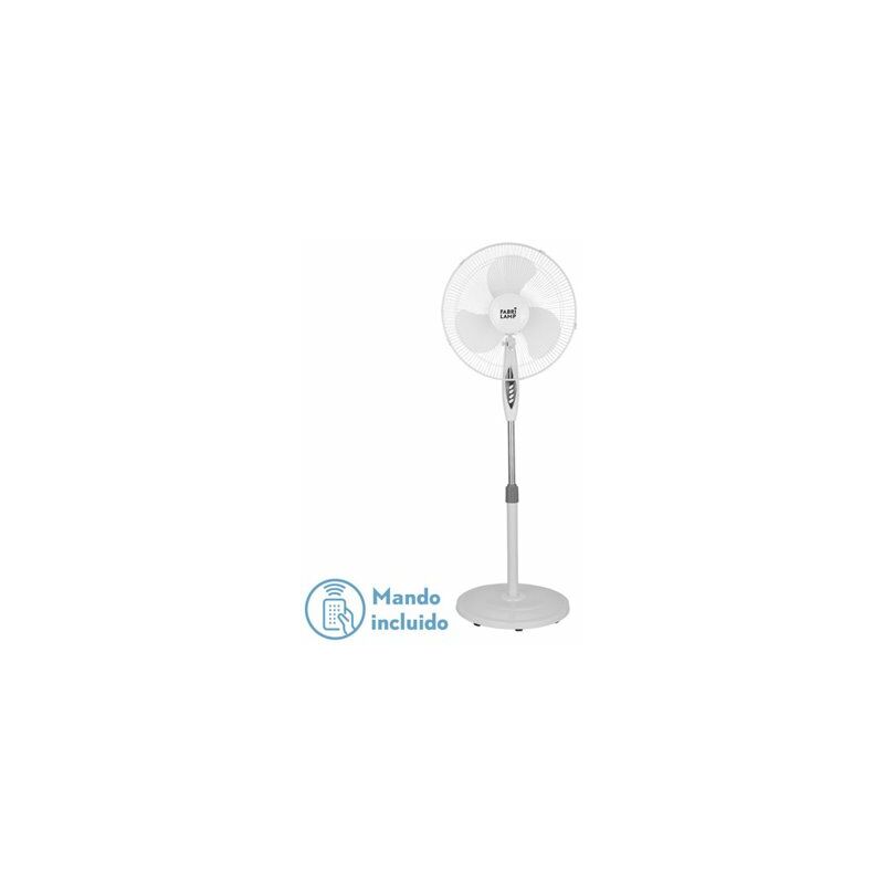 Image of Ventilatore da Terra Bise Blanc 3 Vel 45w Regx43x40cm Oscillante 3 Pale Bianche con Telecomando e Timer