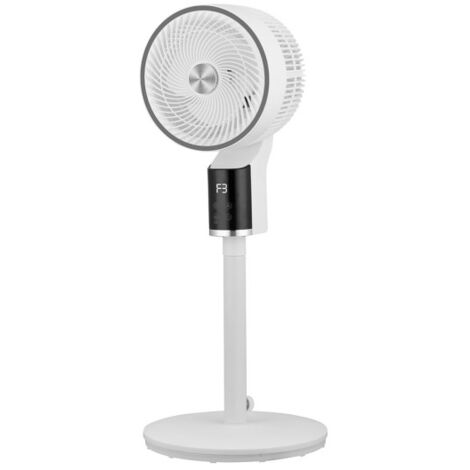 Ventilatore da terra persiano bianco/cromo 50w 3vel 3vel regx33x33cm display oscillante, telecomando e timer