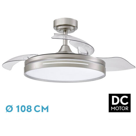 Ventilatore DC 72W Micenas Nichel 3 Pale Trasparenti