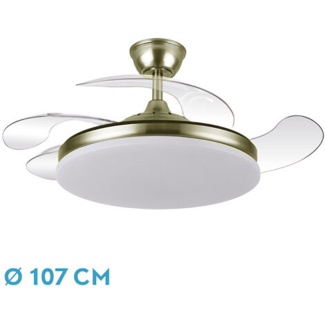 Ventilatore dc tridente 59w in pelle a 4 stadi dopo 107d 6980lm dimmer remoto+timer+memoria 3000-4000-6000k
