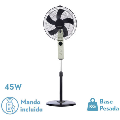 Ventilatore de standing circus beige/nero 3vel 45w regx43x40cm oscillante 5asp.w/remote e timer