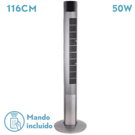 Ventilatore de ventilatore a torre prince silver 3vel 50w timer oscillante remoto 116x32x32cm
