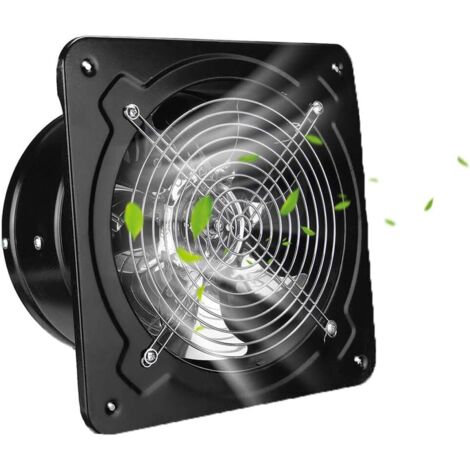 Ventilatore di scarico, 8 pollici 500 CFM Ventilatore di scarico a parete, bagno, soffitta, cucina, finestra, seminterrato, ventilatore di scarico, 110 V 80 W (8 pollici, nero)