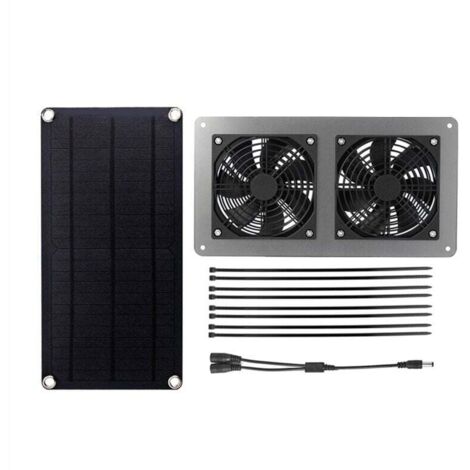 Ventilatore di scarico alimentato da pannello solare da 10 W e 12 V per ufficio, esterno, pollaio, serra, impermeabile