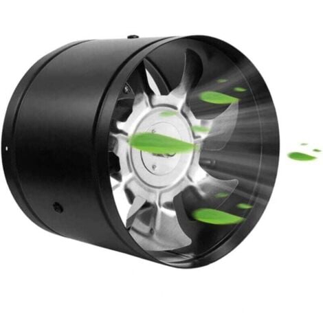 CYSLMUK Ventilatore di scarico da 100 mm, ventilatore da condotto da 140 m³/h, ventilazione industriale in metallo, montaggio a parete per bagno, cantina, garage, tenda da coltivazione (nero)