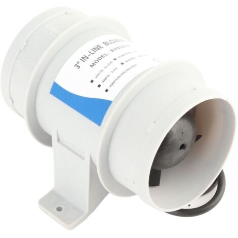 Ventilatore di sentina, ventilatore in linea da 12 V 3 V 3 V con 5 pale per la circolazione dell'aria su yacht e imbarcazioni.