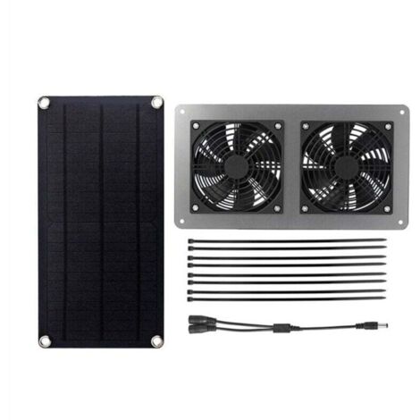 Ventilatore estrattore d'aria con pannello solare da 10 W e 12 V per ufficio, esterno, pollaio, serra, impermeabile
