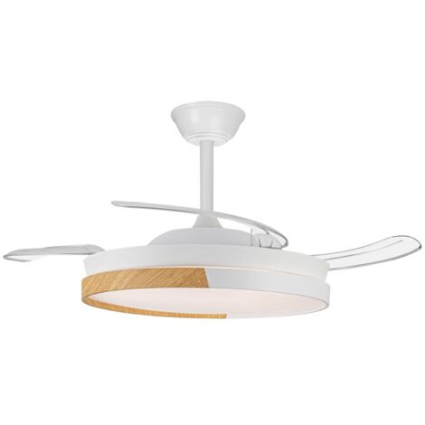 Ventilatore LED con pale retrattili Ecoro White 45W 4400Lm CCT