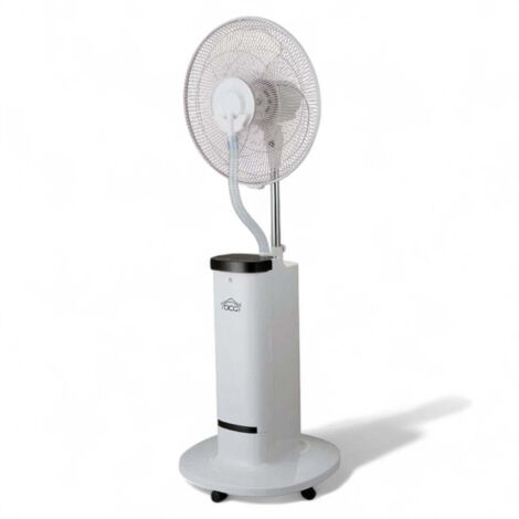 Ventilatore multifunzione a 3 pale con ruote e nebulizzatore 100W display led Nebuly
