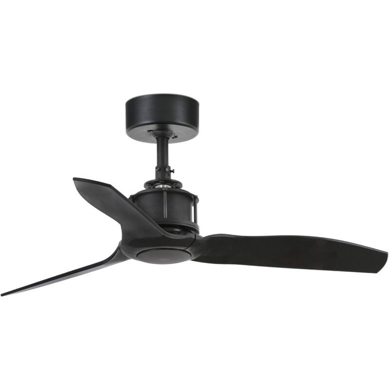 Faro Barcelona - Faro Just Fan Xs - Ventilatore da soffitto nero opaco con motore dc 3 Pale 81cm