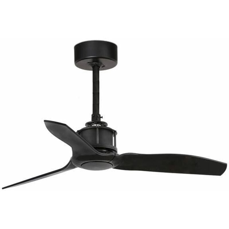 Faro Barcelona - Faro Just Fan Xs - Ventilatore da soffitto nero opaco con motore dc 3 Pale 81cm