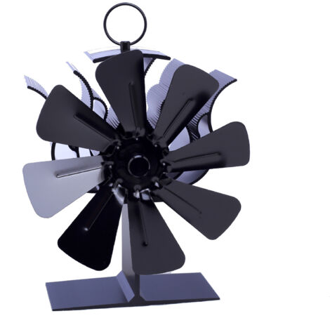 Ventilatore per camino 2 in 1, ventilatore per stufa a 8 pale senza elettricità, ventilatore alimentato a calore con termometro, ventilatore per camino per stufa a legna/tubo della stufa/tubo del cami
