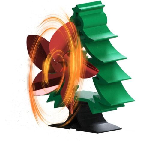 Ventilatore per camino a forma di albero di Natale, ventilatore per stufa a legna con 5 pale per una distribuzione efficiente del calore. Ventilatori per stufa a legna/ceppi/camino.