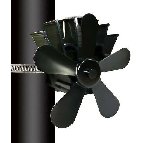 Ventilatore per camino in alluminio a 5 pale ad alta efficienza energetica nero