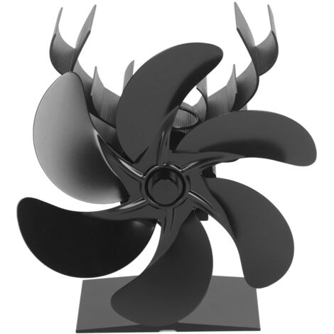 Ventilatore per stufa a legna a 6 pale, camino alimentato a calore, circolazione dell'aria calda, risparmio energetico, resistente alle alte temperature.
