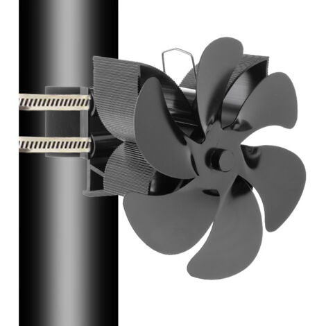 Ventilatore per stufa a legna a 6 pale, riscaldatore per camino, si collega al tubo del camino, adatto per caminetti a pellet e a legna.