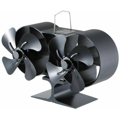 Ventilatore per stufa a legna a doppia estremità a 8 pale, piccolo ventilatore per caminetto / stufa a legna / ventilatore per caminetto a sfera senza termometro