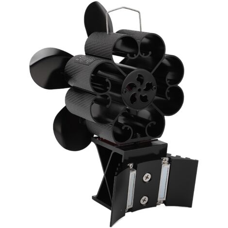 Ventilatore per stufa a legna alimentato a calore non elettrico 5 pale con termometro magnetico Accessori per bruciatore per camino