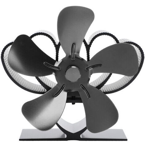 Ventilatore per stufa a legna in lega di alluminio, resistente e silenzioso, per caminetti a legna, nero