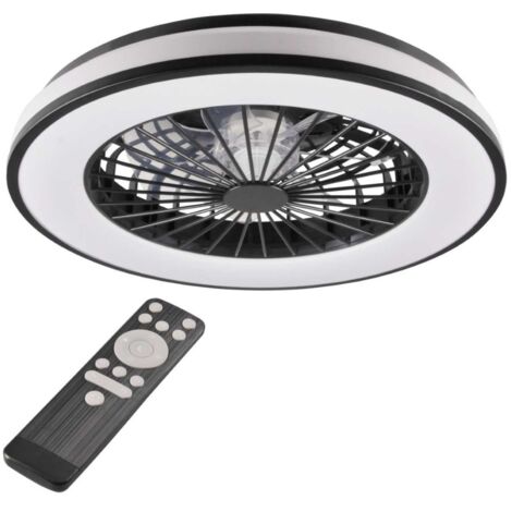 Ventilatore plafoniera LED CCT dimmerabile nera Polux