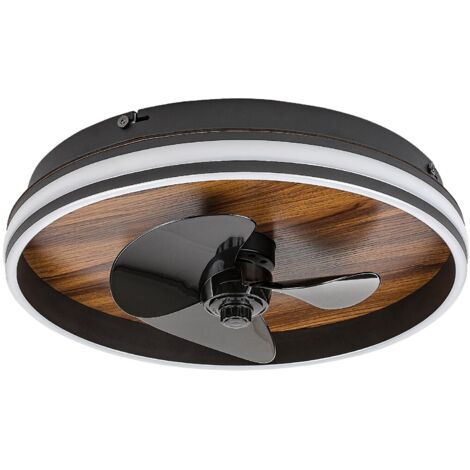 Ventilatore plafoniera LED dimmerabile Faustine 71016 nero legno