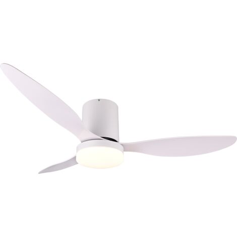 Ventilatore/Plafoniera LED, plastica, bianco opaco, 132x31x132 cm, Göteborg