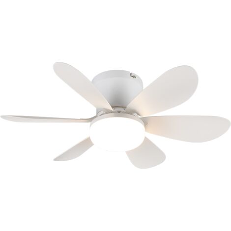 Ventilatore/Plafoniera LED, plastica, bianco opaco, 53x16x53 cm, Lund
