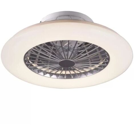 REALITY LEUCHTEN Ventilatore/Plafoniera LED, plastica, titano, 49x16,5x49 cm, Stralsund