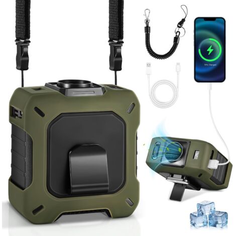 Ventilatore portatile da cintura, 10400 mAh, potente, 100 velocità, piccolo ventilatore portatile con clip da cintura, ventilatore da collo per viaggi, regalo all'aperto, durata massima della batteria