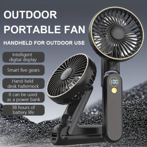 Ventilatore portatile [fino a 15 ore di autonomia] Ventilatore personale pieghevole a 180°, mini ventilatore portatile ricaricabile tramite USB, ideale per viaggi, estate, attività all'aperto e uffici
