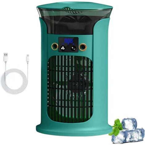 Ventilatore portatile KZQ, raffrescatore d'aria da 880 ml, mini ventilatore portatile con 3 velocità, ventilatore a torre silenzioso, mini ventilatore portatile per casa e ufficio (verde)