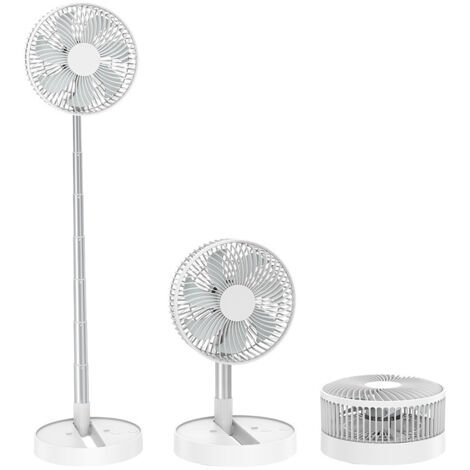Ventilatore portatile pieghevole con controllo portatile - Diametro 20 cm, pieghevole e telescopico, batteria da 5400 mAh, 4 velocità, telecomando, oscillazione automatica