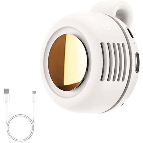 Ventilatore portatile, ventilatore a clip ricaricabile con 3 velocità, ventilatore a clip portatile e silenzioso, rotazione a 360°, silenzioso per cintura e accessori da viaggio per esterni (bianco)