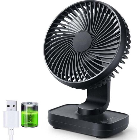 Ventilatore ricaricabile USB, batteria da 4000 mAh, piccolo e potente ventilatore da tavolo, 4 velocità, mini ventilatore portatile staccabile - per casa, camera da letto, ufficio, esterno