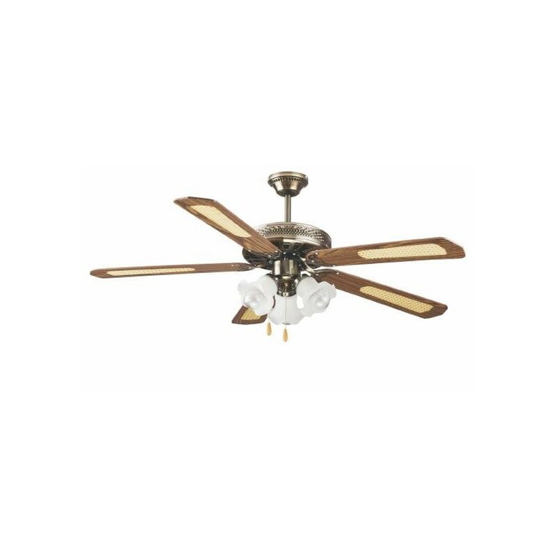 Image of Windy ventilatore a soffitto 5 pale 65 w in acciaio e legno