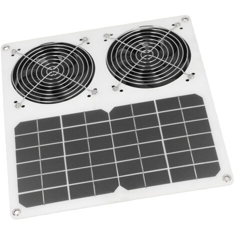 Ventilatore solare da 12" 100W - Doppia uscita, impermeabile, per pollai e serre
