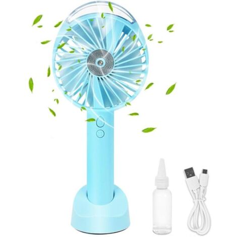 Ventilatore tascabile KZQ, ventilatore a nebbia, mini ventilatore portatile ricaricabile USB personale a batteria, mini umidificatore