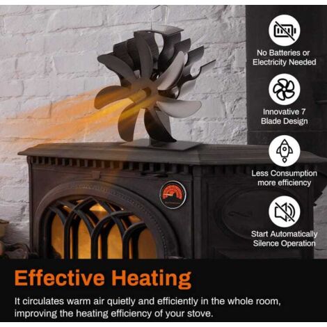 Ventilatore termico, silenzioso, sicuro, distribuzione efficiente del calore per stufa a legna, boscaiolo domestico