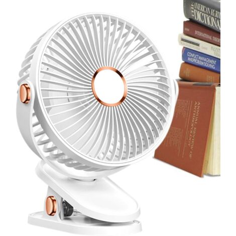Ventilatore, ventilatore alimentato tramite USB con 5 velocità regolabili - Ventilatore da scrivania piccolo, silenzioso, girevole a 360°, robusto morsetto da scrivania