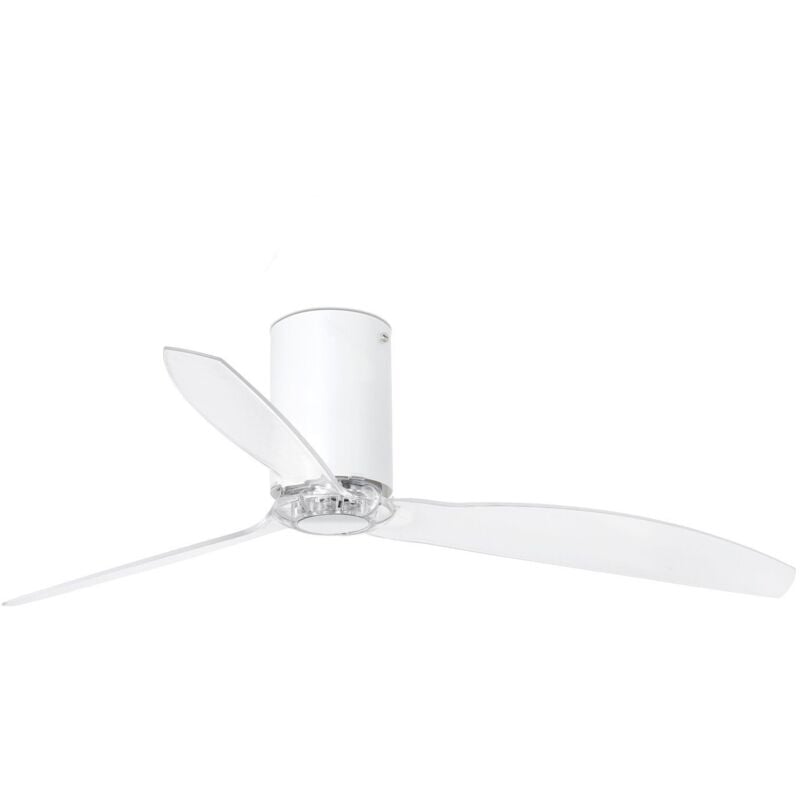Image of Faro Barcelona - mini tube fan Ventilador de techo blanco mate/transparente sin luz 32039