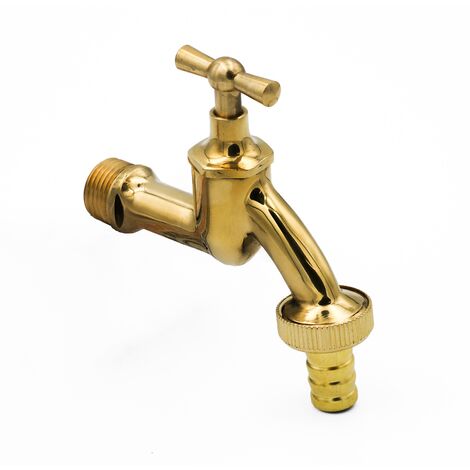 Ventilauslaufhahn 1/2" Anschluss x 3/4" Abgang mit 14mm Schlauchtülle