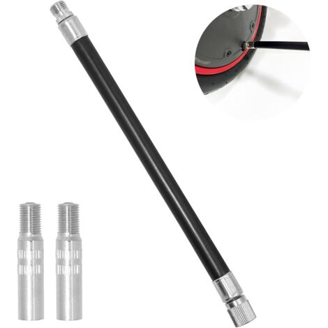 Ventilverlängerung, Gummi-Verlängerungs-Inflatorschlauch mit 2 Stück Reifenventil-Verlängerungsadapter 40 mm, Reifenventilverlängerung für M365-Scooter, Roller, Fahrrad, Auto, Motorrad