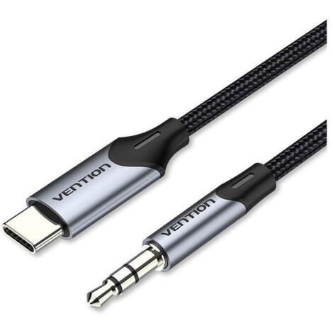 Vention Cable Conversor Audio BGKHF/ USB Tipo-C Macho - Jack 3.5 Macho/ 1m/ Gris