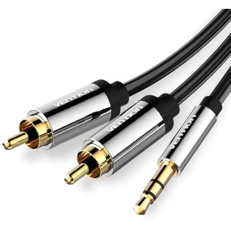 Vention Cable Stereo BCFBH/ Jack 3.5 Male -- 2x RCA Male/ 2m/ Black