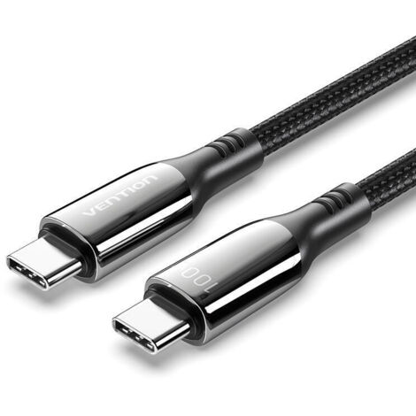 Vention Cable USB 2.0 Tipo-C 5A 100W CTKBAV/ USB Tipo-C Macho - USB Tipo-C Macho/ 1.2m/ Negro