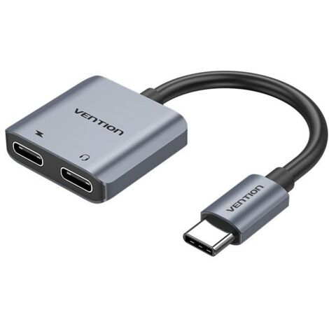 Vention Convertisseur USBUSB Type-C BGZHA/ USB Type-C Male - 2x USB Type-C Female (Audio and Charging)