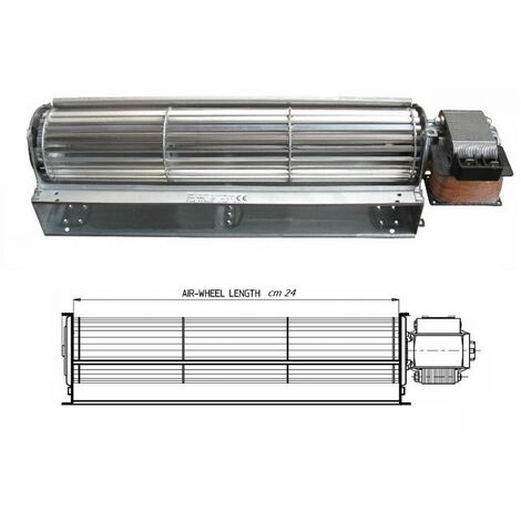 VENTOLA CM 24 TANGENZIALE MOTORE DESTRO PER FORNO STUFA LEGNA PELLET SP 301